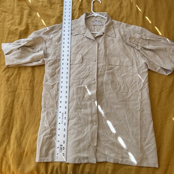 Annie Alexander Womens Pure Silk Brown Long Sleeve Workshirt America Size L - Picture 9 of 10